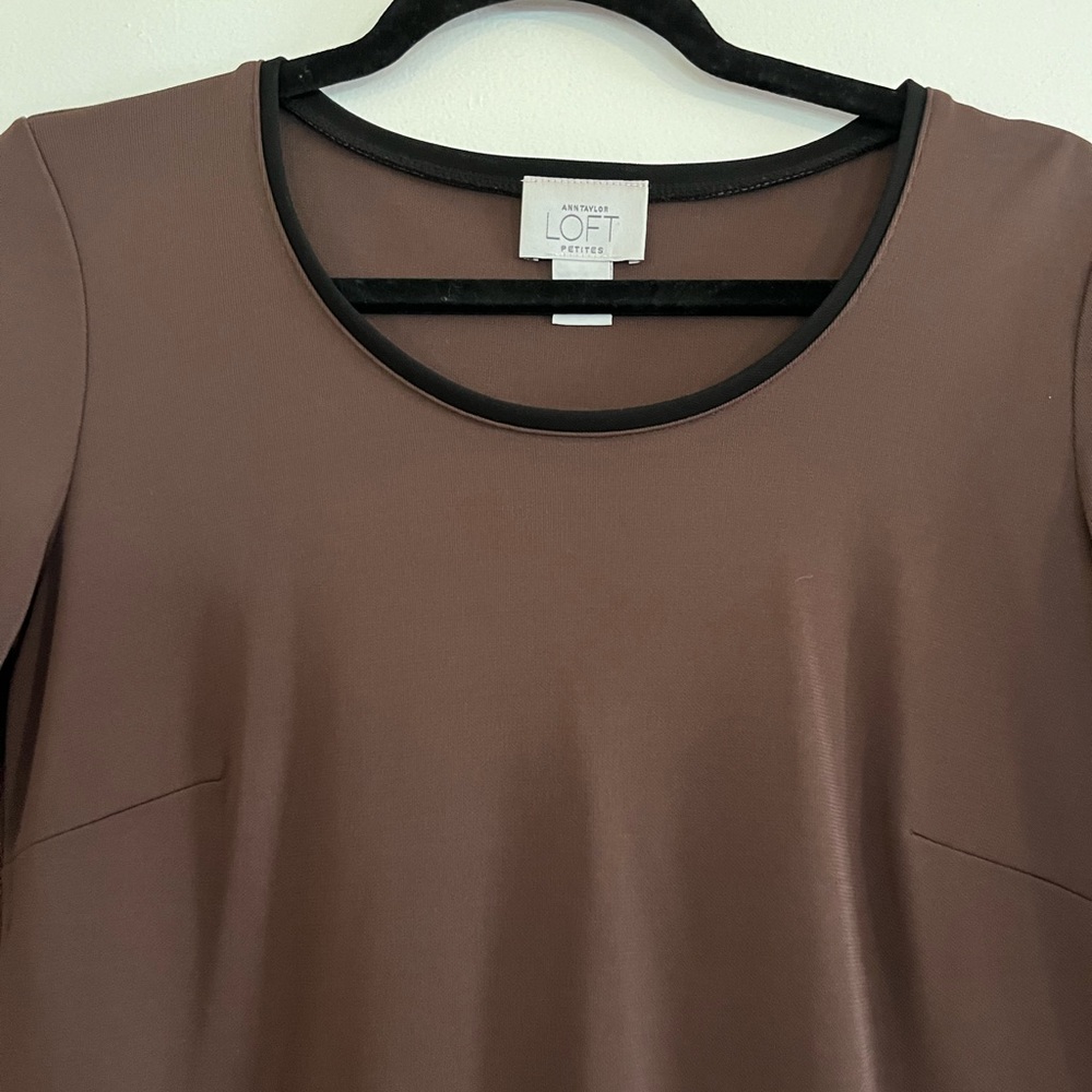 Ann Taylor Loft Petites Size Small Brown Blouse - Picture 3 of 5